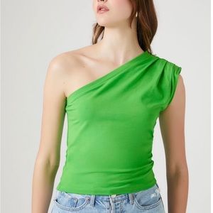 Forever 21 Ruched One-Shoulder Top- NWOT